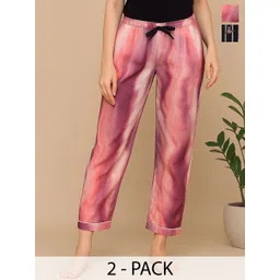 ETC Pack Of 2 Printed Mid-Rise Lounge Pants-picture-13