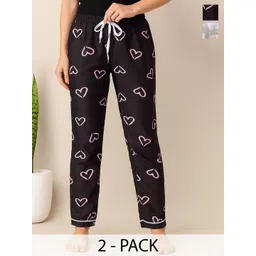 ETC Pack Of 2 Printed Mid-Rise Lounge Pants-picture-38