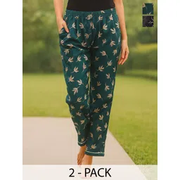 ETC Pack Of 2 Printed Mid-Rise Lounge Pants-picture-14