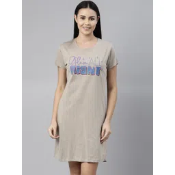 ETC Typography Printed Pure Cotton Nightdress-picture-23