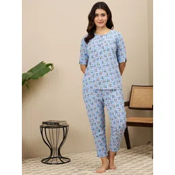 ETC Women Floral Printed Night suit-picture-36