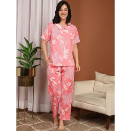 ETC Women Floral Printed Short Sleeves Night suit-picture-27