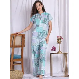 ETC Women Floral Printed Top & Pyjama Night suit-picture-19