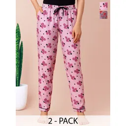 ETC Women Pack Of 2 Printed High-Rise Lounge Pants-picture-10