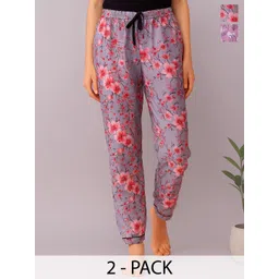 ETC Women Pack Of 2 Printed High-Rise Lounge Pants-picture-39