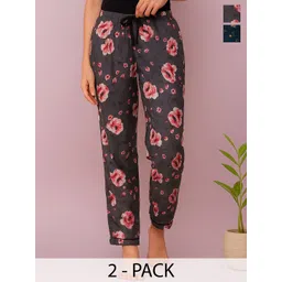 ETC Women Pack Of 2 Printed High-Rise Lounge Pants-picture-39