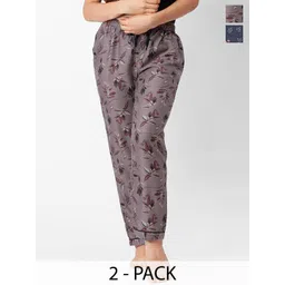 ETC Women Pack Of 2 Printed High-Rise Lounge Pants-picture-22