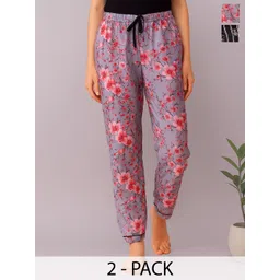 ETC Women Pack Of 2 Printed High-Rise Lounge Pants-picture-17