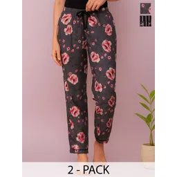 ETC Women Pack Of 2 Printed High-Rise Lounge Pants-picture-42