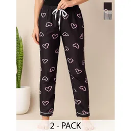 ETC Women Pack Of 2 Printed High-Rise Lounge Pants-picture-19