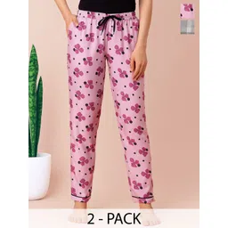 ETC Women Pack Of 2 Printed High-Rise Lounge Pants-picture-23