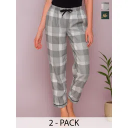 ETC Women Pack Of 2 Printed Mid-Rise Pyjamas-picture-23