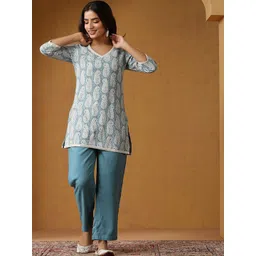 ETC Women Printed Cotton Co-Ord Set-picture-14