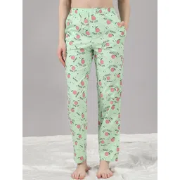 ETC Women Printed Pure Cotton Straight-Leg Lounge Pants-picture-39