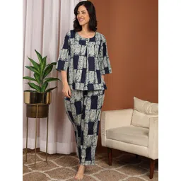 ETC Women Printed Pure Cotton Top and Pyjamas Night suit-picture-10