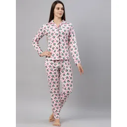 ETC Women Printed Shirt with Pyjama Night Suit-picture-36
