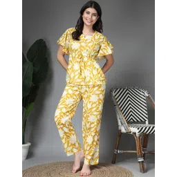 ETC Women Printed Top & Pyjamas Pure Cotton Night suit-picture-14