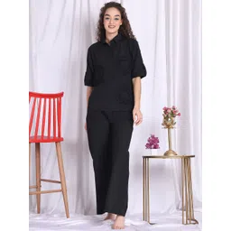 ETC Women Pure Cotton Self Design Night suit-picture-16