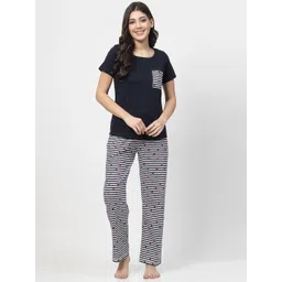 ETC Women Striped Printed Cotton Night suit-picture-30