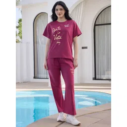 ETC X beebelle Women Printed Top & Pyjama Night suits-picture-24