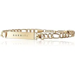 etchcraftemporium Unisex Personalised Serenity Bracelet | 22 Carat Glossy Gold Plating | Adjustable in Size-picture-41