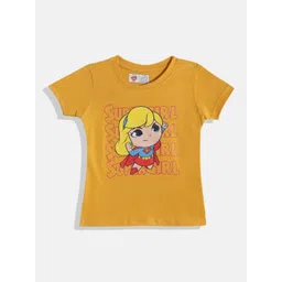 Eteenz Kids Girls Super Girl Printed T-Shirt-picture-56