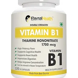 Eternalhealth Vitamin B1 Double Strength (Ultra-Pure) Thiamine Mononitrate 1700mcg Calcium (Calcium Carbonate) 200mg– 120 Veg Capsules-picture-12