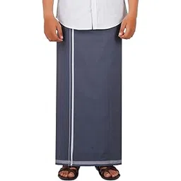 ethazh 2.00 Mtr Thalapathy Cotton Dhoti For Men’s Black Dhoti With White Border-picture-24