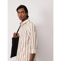 ether Men Classic Pure Cotton Striped Shirt-picture-36