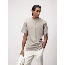 ether Typography Print Drop-Shoulder Sleeves Pure Cotton T-shirt-picture-40