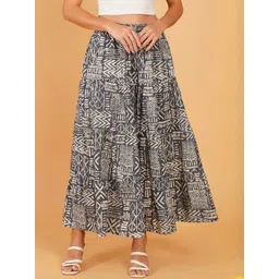 Ethic Glance Women Ethnic Motifs Printed Cotton Maxi Skirt-picture-40