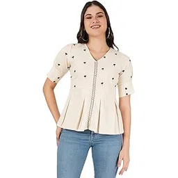 ethic glance Women's Pure Cotton Embroidered Top-picture-44