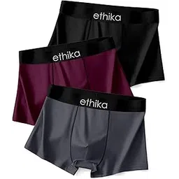ethika Men's Underwear Anti Bacterial Airsoft Trunk | Men's Regular Fit Underwear | Imported Nylon Fabric | Multicolor Pack of 3-picture-31