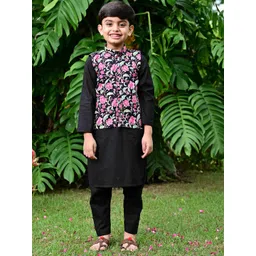 EthIndia Boys Floral Printed Regular Pure Cotton Kurta with Pyjamas-picture-18