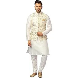 ethluxis Men's Silk Blend Kurta Jacket Set-picture-19