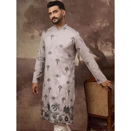 Ethnic Bay Men Ethnic Motifs Embroidered Regular Thread Work Kurta with Pyjamas-picture-33