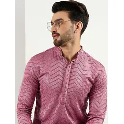 Ethnic Bay Men Printed Regular Sequinned Kurta with Trousers-picture-35