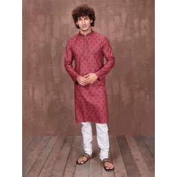 Ethnic India Men Ethnic Motifs Printed Mandarin Collar Full Sleeve Straight Kurta-picture-12