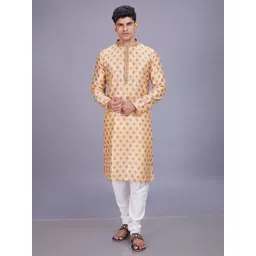 Ethnic India Men Ethnic Motifs Printed Mandarin Collar Straight Kurta-picture-18