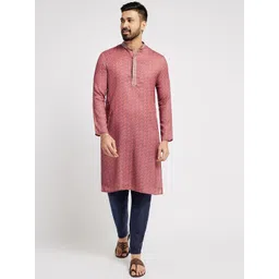 Ethnic India Men Geometric Thread Work Kurta-picture-16