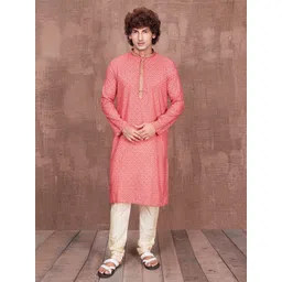 Ethnic India Men Mandarin Collar Ethnic Motifs Kurta-picture-23