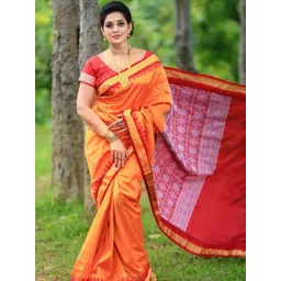 ETHNIC ODISHA HANDLOOM Ethnic Motif Woven Design Zari Sambalpuri Saree-picture-23