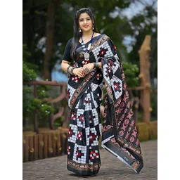 ETHNIC ODISHA HANDLOOM Ethnic Motifs Pure Cotton Sambalpuri Saree-picture-20