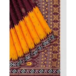 ETHNIC ODISHA HANDLOOM Women Ethnic Motifs Printed Pure Cotton Sambalpuri Saree image 4