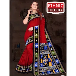 ETHNIC ODISHA HANDLOOM Women Pure Cotton Ethnic Motifs Woven Design Sambalpuri Saree-picture-18