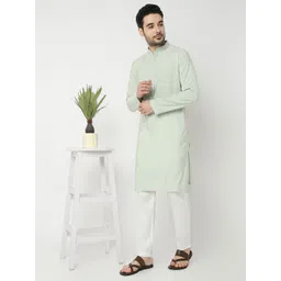 Ethnicity Floral Woven Design Mandarin Collar Thread Work Kurta-picture-22