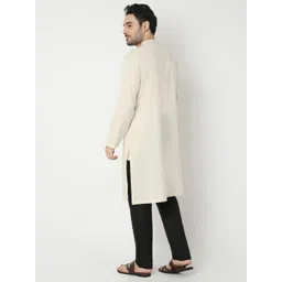 Ethnicity Geometric Embroidered Mandarin Collar Mirror Work Straight Kurta image 2