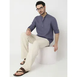 Ethnicity Mandarin Collar Chanderi Cotton Kurta-picture-34