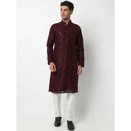 Ethnicity Men Embroidered Regular Kurta with Pyjamas-picture-18