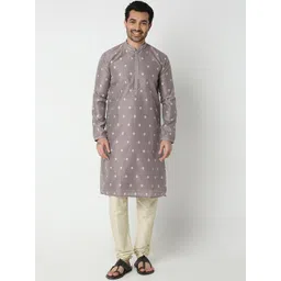 Ethnicity Men Ethnic Motifs Embroidered Regular Thread Work Kurta with Churidar-picture-30